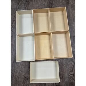 Vintage Rubbermaid 2916 Set Of 7 Instant Drawer Organizer USA Gold Cream